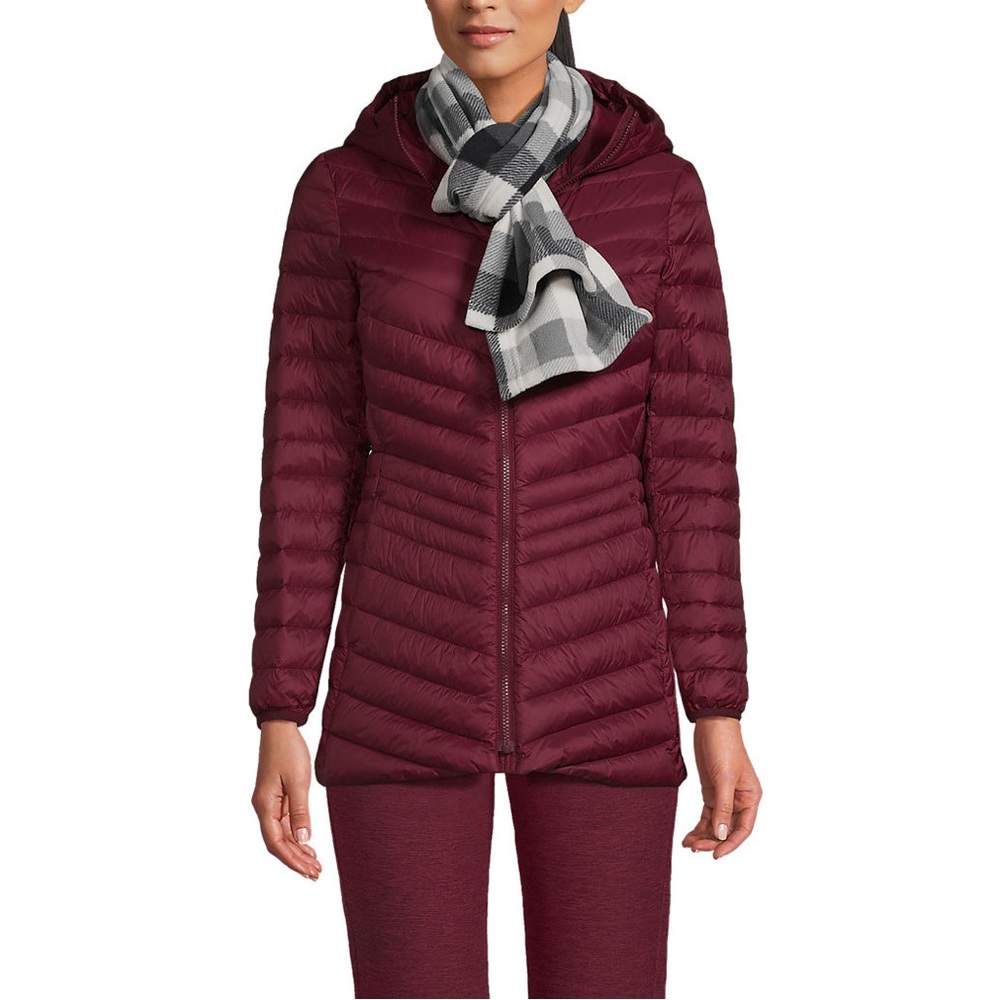 NWT Lands’ End - Gray Ivory Buffalo Plaid One Size Scarf